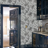 San Cristobal Toile Black by Schumacher 18th-Century Botanical Wallpaper – Schumacher 5010622