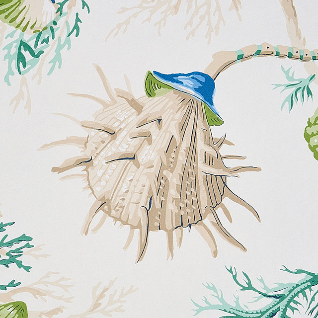 Del Tesoro Blue & Green Coral Wallpaper – Schumacher 5010650