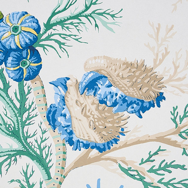 Del Tesoro Blue & Green Coral Wallpaper – Schumacher 5010650