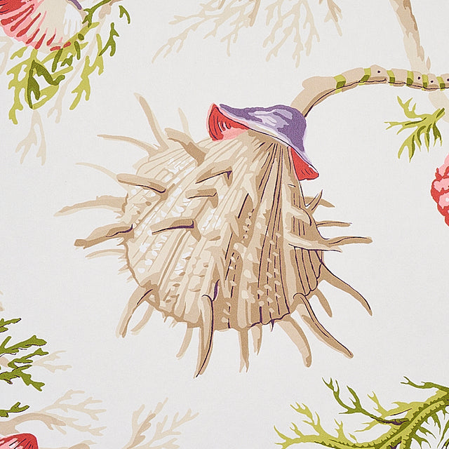 Del Tesoro Purple & Coral by Schumacher Scenic Ocean Coral Wallpaper – Schumacher 5010652
