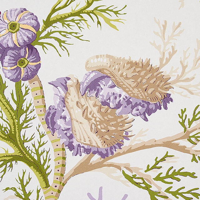 Del Tesoro Purple & Coral by Schumacher Scenic Ocean Coral Wallpaper – Schumacher 5010652