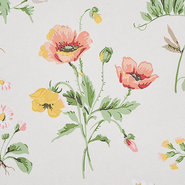Floreana Berry by Schumacher Vintage English Wildflowers Floral Wallpaper – Schumacher 5010680