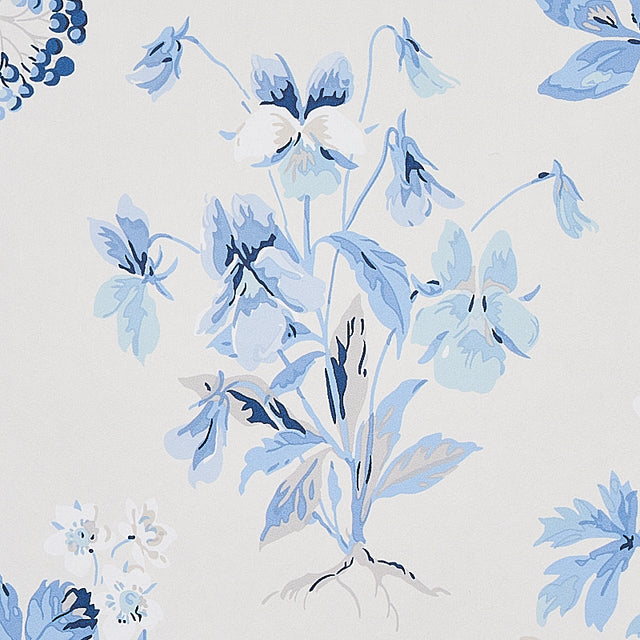 Floreana Blue English Wildflowers Wallpaper – Schumacher 5010681