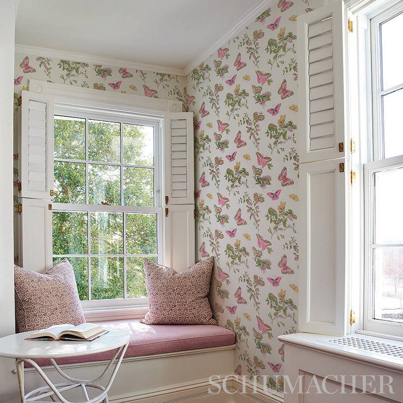 Baudin Butterfly Blush by Schumacher Botanical Butterfly Wallpaper – Schumacher 5010690