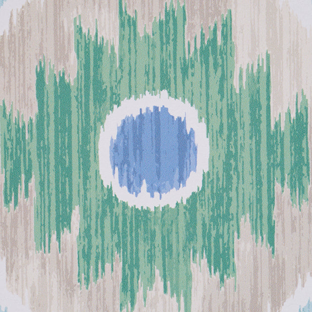 ELIZIA IKAT Green & Blue Wide-Width Ikat Wallpaper – Schumacher 5010710
