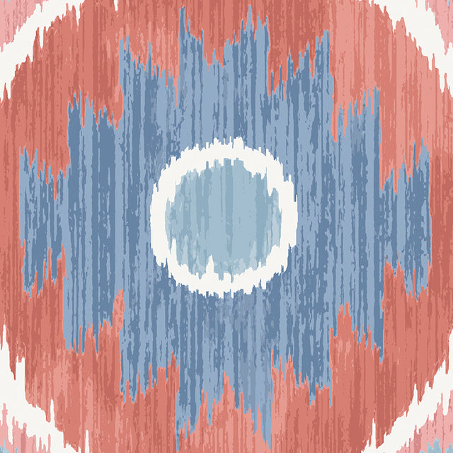 ELIZIA IKAT Rose & Indigo Wide-Width Wallpaper – Schumacher 5010712