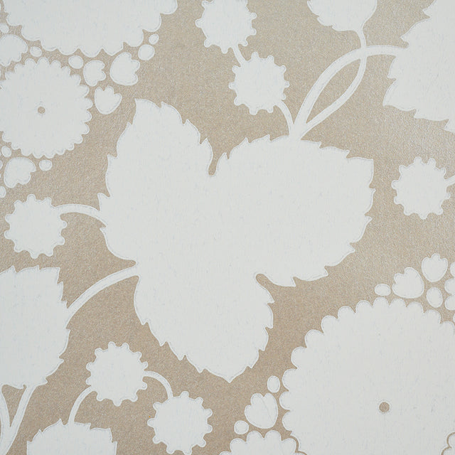 Marianne Champagne by Schumacher Pop Art Floral Wallpaper – Schumacher 5010720