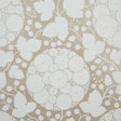 Marianne Champagne by Schumacher - Pop Art floral wallpaper in champagne and white, shown in detail and styled in a bedroom setting.