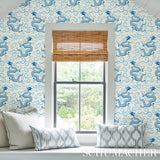 BIXI Porcelain by Schumacher Fire Breather Collection Blue Dragon Wallpaper – Schumacher 5010730