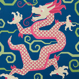 BIXI Sapphire by Schumacher Fire Breather Collection Dragon Motif Wallpaper – Schumacher 5010731