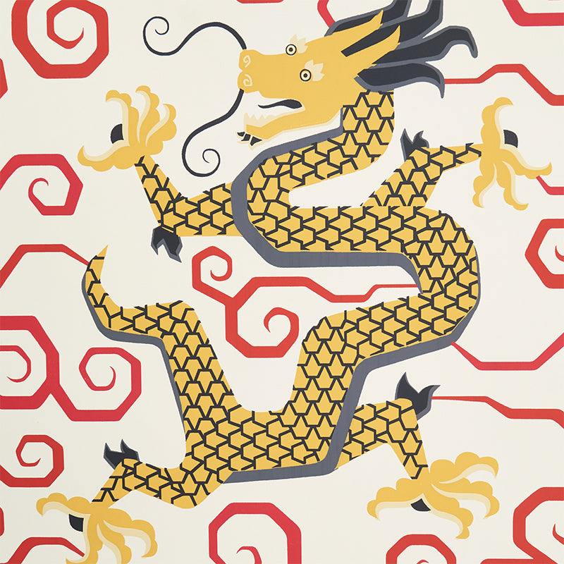 BIXI Gold Dragon Wallpaper by Schumacher – Fire Breather Collection 5010732