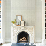Aventurine Performance Silver by Schumacher Geometric Textured High Performance Wallcovering – Schumacher 5010750
