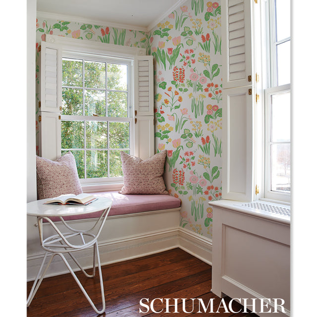 Carly Sky Floral Wallpaper Blue by Schumacher – Flower Power Collection 5010771