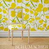 JOAN Yellow Floral Wallpaper by Schumacher – Flower Power Collection 5010780