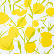 JOAN wallpaper in yellow by Schumacher, featuring large-scale stylized floral blooms with a retro vibe on a high-gloss ground.