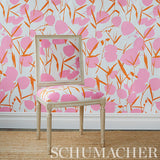 JOAN Pink Floral Wallpaper by Schumacher – Flower Power Collection 5010781