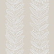 ELAND wallpaper in Natural from the SCANDINAVIAN MODERN collection by Schumacher, featuring a stylized botanical pattern in white on a beige background.