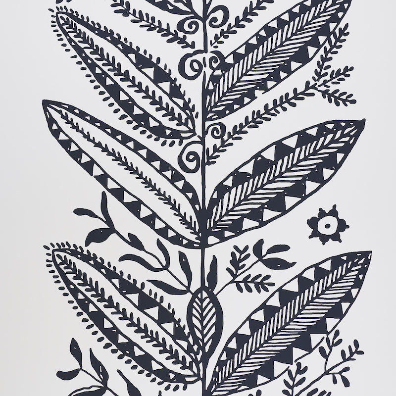 ELAND Black Scandinavian Modern Botanical Wallpaper – Schumacher 5010832