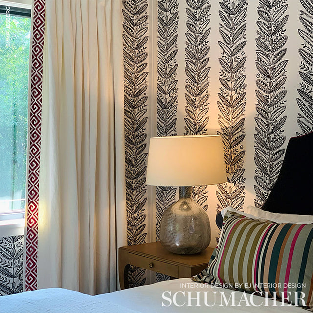 ELAND Black Scandinavian Modern Botanical Wallpaper – Schumacher 5010832