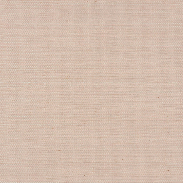 Haruki Sisal Petal wallpaper by Schumacher, classic sisal wallcovering in a soft pink hue with natural texture.