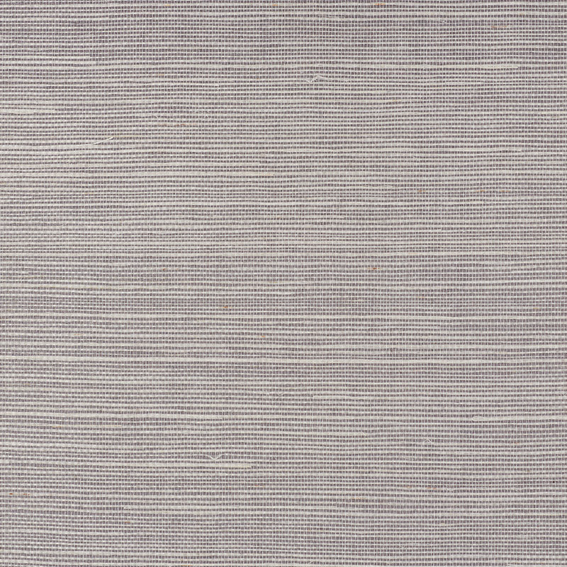 Haruki Sisal Smoke wallcovering by Schumacher shown in close-up and installed in a modern room setting.