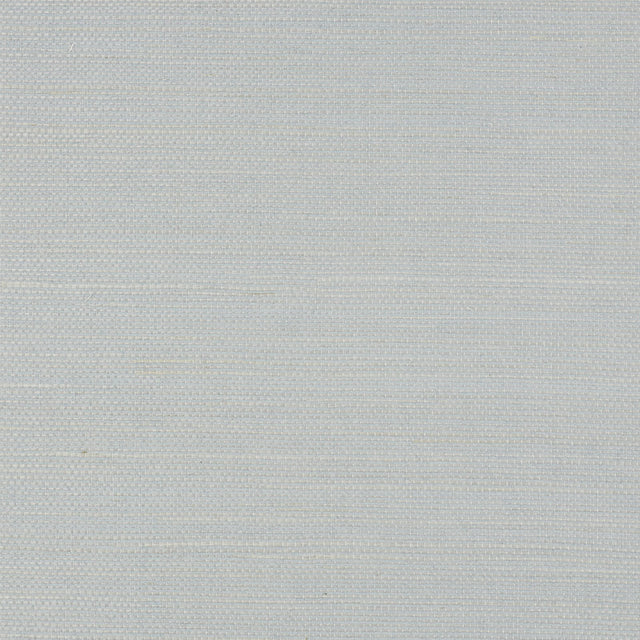 Haruki Sisal Mist wallpaper by Schumacher, classic sisal wallcovering with sheen and texture in a soft mist colorway.