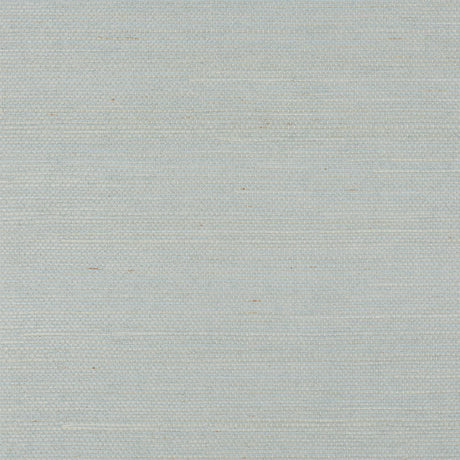 Haruki Sisal Mineral wallpaper by Schumacher, classic sisal wallcovering with subtle sheen and texture in a mineral blue colorway.