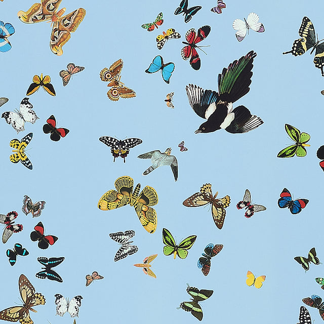 Queen's Flight Panel Set Sky by Peg Norriss Scenic Birds & Butterflies Wallpaper – Schumacher 5010865