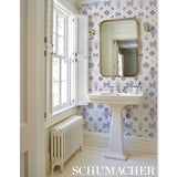Chuska Warp Print Blue Ikat-Style Wallpaper by Schumacher – 5010870