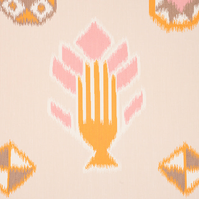 Chuska Warp Print Pink & Orange Ikat-Style Wallpaper – Schumacher 5010871