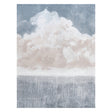 Sirene Panel Set mural by Colette Cosentino for Schumacher, dusk colorway, abstract sky and sea design, installed in a bedroom setting.
