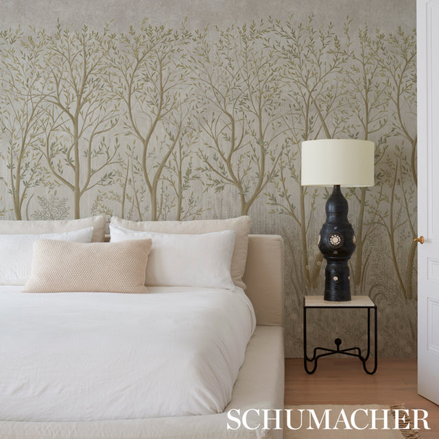 Brindille Golden Accented Panel Set Dove by Colette Cosentino – Schumacher 5010920
