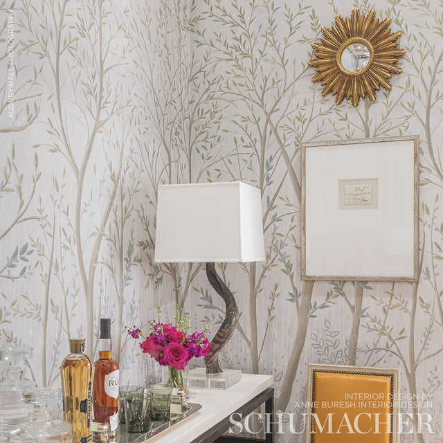Brindille Golden Accented Panel Set Dove by Colette Cosentino – Schumacher 5010920