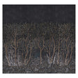 Brindille Golden Accented Panel Set by Colette Cosentino for Schumacher. Dark, moody forest mural with golden accents and intricate tree details.