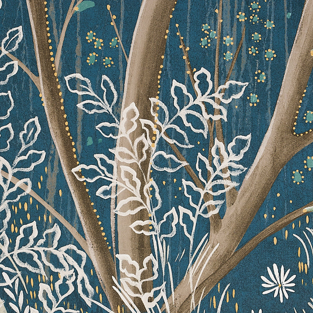Brindille Golden Accented Panel Set Peacock by Colette Cosentino – Schumacher 5010922