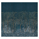 Brindille Golden Accented Panel Set by Colette Cosentino for Schumacher, featuring a dark, moody forest scene with golden accents and intricate botanical details.