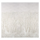 Brindille Golden Accented Panel Set wallpaper by Colette Cosentino for Schumacher, featuring an alabaster forest scene with delicate golden accents.