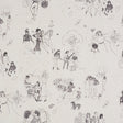 Toile de Femmes wallpaper by Schumacher featuring whimsical line drawings of women in various activities on a parchment background.