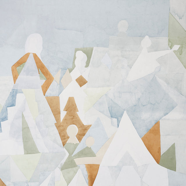 STEPS PANEL SET Sky & Saddle by Peg Norriss Abstract Geometric Wall Mural Wallpaper – Schumacher 5011100