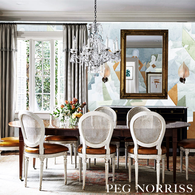 STEPS PANEL SET Sky & Saddle by Peg Norriss Abstract Geometric Wall Mural Wallpaper – Schumacher 5011100