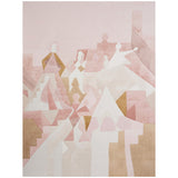 STEPS PANEL SET by Peg Norriss for Schumacher in Rose & Camel, abstract geometric wall mural with pink and camel tones
