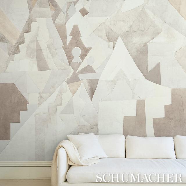 STEPS PANEL SET Argil and Stone by Peg Norriss Abstract Wall Mural – Schumacher 5011102