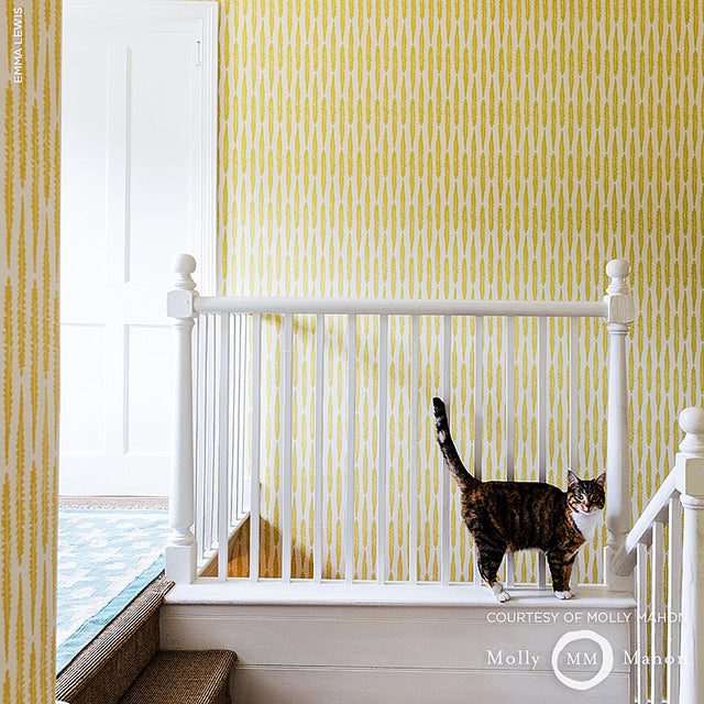 FERN Mustard by Molly Mahon Graphic Botanical Wallpaper – Schumacher 5011112