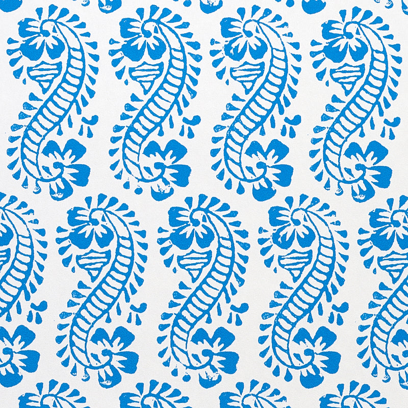 LANI Blue Paisley Botanical Wallpaper by Molly Mahon – Schumacher 5011120