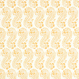 LANI wallpaper in gold by Schumacher, featuring a paisley and botanical motif inspired by traditional Indian block prints.