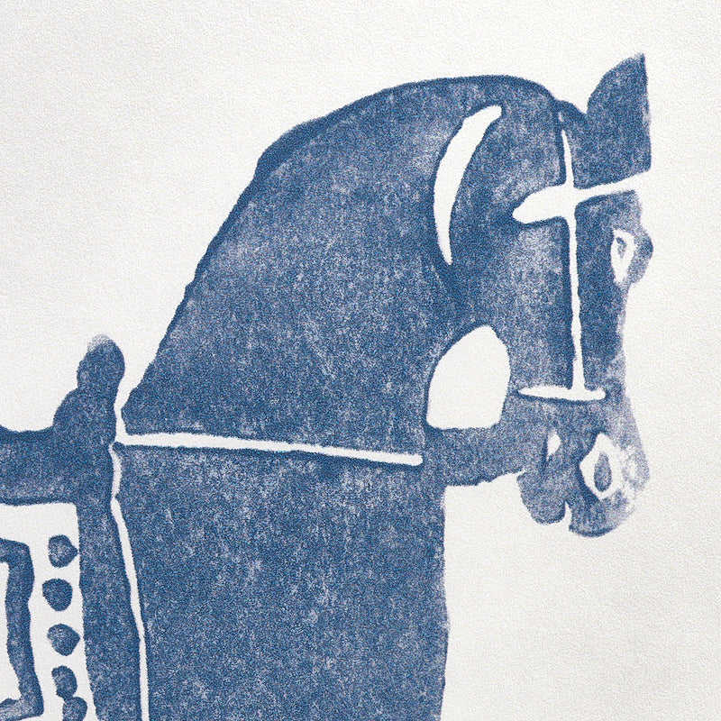 Marwari Horse Navy by Molly Mahon Whimsical Horse Wallpaper – Schumacher 5011130