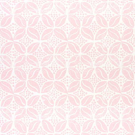 COFFEE BEAN wallpaper in pink by Molly Mahon for Schumacher, featuring a playful coffee bean motif in a hand block print style.