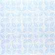 COFFEE BEAN wallpaper in Sky by Molly Mahon for Schumacher, a playful blue and white hand block print pattern inspired by the Arab coffee bean motif.