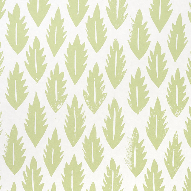 Leaf Grass Green by Molly Mahon Modern Botanical Wallpaper – Schumacher 5011150