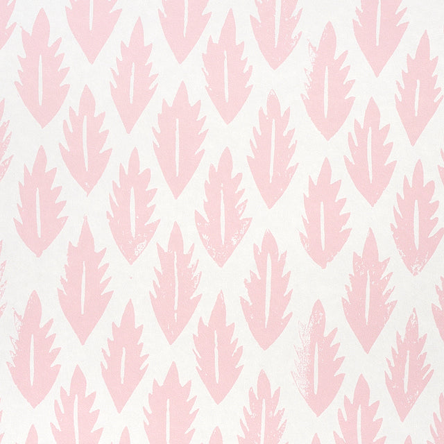 Leaf Pink by Molly Mahon Hand Block Print Wallpaper – Schumacher 5011151